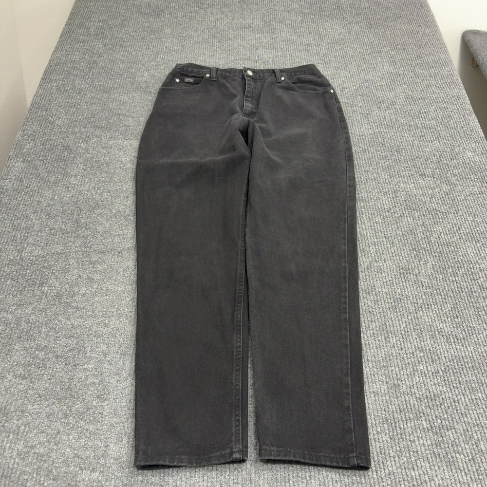 Vintage Riders Jeans Womens 16 Black Cotton High Rise Tapered Mom Retro Style